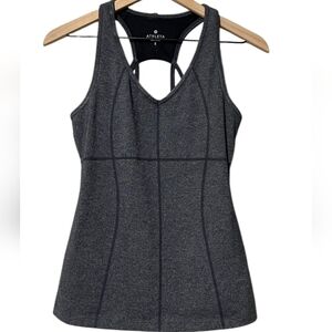 Athleta Tank Top Womens XSmall Gray Equator Activewear Exercise Built-in Bra